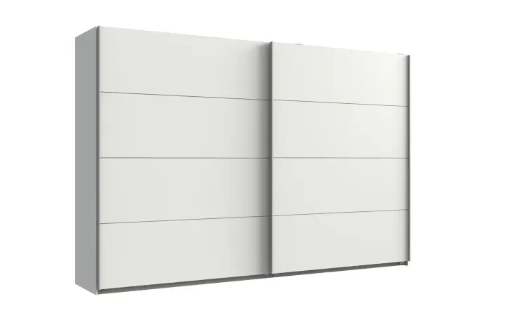 Schwebetürenschrank >Bert< 3 Böden, 3 Stangen, in Weiß - 270x208x65cm (BxHxT)