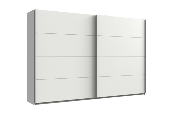 Schwebetürenschrank >Bert< 3 Böden, 3 Stangen, in Weiß - 270x208x65cm (BxHxT)