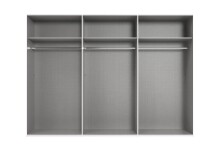 Schwebetürenschrank >Bert< 3 Böden, 3 Stangen, in Weiß - 270x208x65cm (BxHxT)