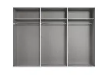 Schwebetürenschrank >Bert< 3 Böden, 3 Stangen, in Weiß - 270x208x65cm (BxHxT)