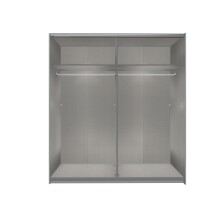 Schwebetürenschrank >Bert< 2 Böden, 2 Stangen, in Weiß - 225x208x65cm (BxHxT)