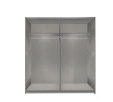 Schwebetürenschrank >Bert< 2 Böden, 2 Stangen, in Weiß - 225x208x65cm (BxHxT)