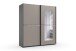 Schwebetürenschrank >Dundee< in GRAPHIT + SAHARAGRAU / STRASS / SPIEGEL - 180x198x64cm (BxHxT)