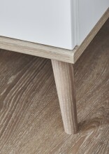 Drehtürenschrank >Fehmarn< 6 Böden, 1 Tür,  Weiß, Absetzung Viking-oak - 42x202x58cm (BxHxT)