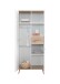 Drehtürenschrank >Fehmarn< 2 Stangen, 2 Böden, Weiß / Viking-oak Dekor - 84x202x58cm (BxHxT)