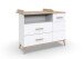 Wickelkommode >Fehmarn< in Weiß, Absetzung Viking-oak Dekor - 122x101x75 (BxHxT)