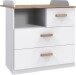 Wickelkommode >Gotland< in Weiß / Plankeneiche Dekor - 90x93x75cm (BxHxT)