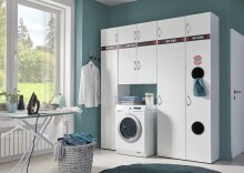 Mehrzweckschrank >MRK Multiraumkonzept< 1 Boden, 1 Stange, in WEISS - 40x185x68cm (BxHxT)