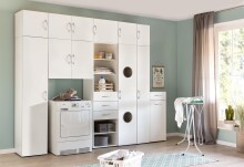 Mehrzweckschrank >MRK Multiraumkonzept< 1 Boden, 1 Stange, in WEISS - 40x185x68cm (BxHxT)