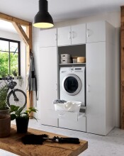 Mehrzweckschrank >MRK Multiraumkonzept< 1 Boden, 1 Stange, in WEISS - 40x185x68cm (BxHxT)