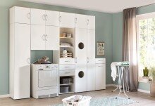 Mehrzweckschrank >MRK Multiraumkonzept< 1 Boden, 1 Stange, in WEISS - 45x185x68cm (BxHxT)