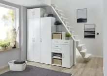 Mehrzweckschrank >MRK Multiraumkonzept< 1 Boden, 1 Stange, in WEISS - 80x185x68cm (BxHxT)