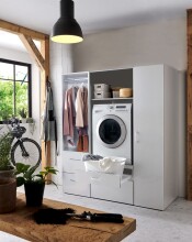Mehrzweckregal >MRK Multiraumkonzept< in WEISS - 40x185x68cm (BxHxT)
