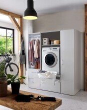 Mehrzweckregal >MRK Multiraumkonzept< in WEISS - 40x185x68cm (BxHxT)