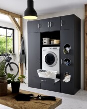 Mehrzweckschrank >MRK Multiraumkonzept< 1 Boden, 1 Stange, in GRAPHIT - 30x185x68cm (BxHxT)