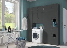 Mehrzweckschrank >MRK Multiraumkonzept< 1 Boden, 1 Stange, in GRAPHIT - 30x185x68cm (BxHxT)