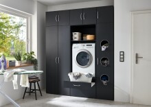 Mehrzweckschrank >MRK Multiraumkonzept< 1 Boden, 1 Stange, in GRAPHIT - 80x185x68cm (BxHxT)