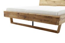 Massivholzbett >Avalon< 160x200 cm in Wildeiche, Massivholz - 173x90x213cm (BxHxT)