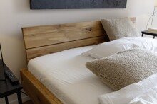 Massivholzbett >Avalon< 200x200 cm in Wildeiche, Massivholz - 213x90x213cm (BxHxT)