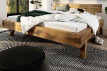 Massivholzbett >Kreta< 140x200 cm in Wildeiche, Massivholz - 157x90x217cm (BxHxT)