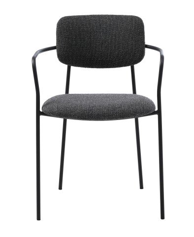 Armlehnstuhl >ZAMA< (2er-Set) in dunkelgrau - 54,5x77x53,5 (BxHxT)