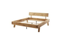 Massivholzbett >Kreta< 200x200 cm in Wildeiche, Massivholz - 217x90x217cm (BxHxT)