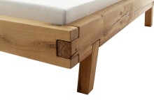 Massivholzbett >Kreta< 200x200 cm in Wildeiche, Massivholz - 217x90x217cm (BxHxT)