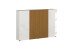 Schuhkommode >Lady< 10 Böden,  weiss hochglanz / Eiche Dekor  - 160x115x34 (BxHxT)