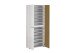 Schuhschrank >Lady< 20 Böden, weiss hochglanz / Eiche Dekor - 80x200x34 (BxHxT)