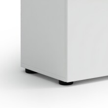 Schuhschrank >Lady< 20 Böden,  weiss hochglanz / Eiche Dekor - 120x200x34 (BxHxT)