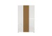 Schuhschrank >Lady< 20 Böden,  weiss hochglanz / Eiche Dekor - 120x200x34 (BxHxT)