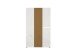 Schuhschrank >Lady< 20 Böden,  weiss hochglanz / Eiche Dekor - 120x200x34 (BxHxT)