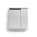 Hängeschuhschrank >Zippo< 8 Böden,  weiss hochglanz / Eiche Dekor  - 80x85x35,1cm (BxHxT)