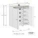 Hängeschuhschrank >Zippo< 8 Böden,  weiss hochglanz / Eiche Dekor  - 80x85x35,1cm (BxHxT)