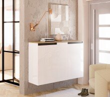 Hängeschuhschrank >Zippo< 8 Böden, weiss...