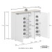 Schuhkommode >Zippo< 10 Böden, weiss hochglanz / Eiche Dekor - 129,7x113,2x35,1 (BxHxT)