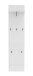 Garderobenpaneel >Zippo< 5 Haken, Ablage, weiss hochglanz / schwarz - 40x170x27,6 (BxHxT)