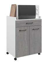 Mehrzweckschrank-Set >Malice 1< (2-teilig) Beton Optik hell, Weiß, Buffetschrank + Beistellschrank