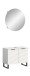 Badezimmer-Set >Riff< (2-teilig) wertige Rillenoptik Weiß / Spiegel - 70x193x34cm (BxHxT)