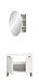 Badezimmer-Set >Riff< (2-teilig) wertige Rillenoptik Weiß / Spiegel - 70x193x34cm (BxHxT)