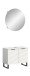 Badezimmer-Set >Riff< (2-teilig) wertige Rillenoptik Weiß / Spiegel - 70x193x34cm (BxHxT)