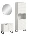 Badezimmer-Set >Riff< (3-teilig) wertige Rillenoptik Weiß / Spiegel - 155x193x34cm (BxHxT)