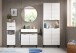 Badezimmer-Set >Riff< (3-teilig) wertige Rillenoptik Weiß / Spiegel - 155x193x34cm (BxHxT)