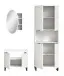 Badezimmer-Set >Riff< (3-teilig) wertige Rillenoptik Weiß / Spiegel - 155x193x34cm (BxHxT)