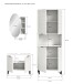 Badezimmer-Set >Riff< (3-teilig) wertige Rillenoptik Weiß / Spiegel - 155x193x34cm (BxHxT)
