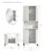 Badezimmer-Set >Riff< (3-teilig) wertige Rillenoptik Weiß / Spiegel - 155x193x34cm (BxHxT)