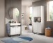 Badezimmer-Set >Riff< (3-teilig) wertige Rillenoptik Weiß / Spiegel - 155x193x34cm (BxHxT)