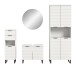 Badezimmer-Set >Riff< (4-teilig) wertige Rillenoptik Weiß / Spiegel - 205x193x34cm (BxHxT)