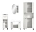 Badezimmer-Set >Riff< (4-teilig) wertige Rillenoptik Weiß / Spiegel - 205x193x34cm (BxHxT)