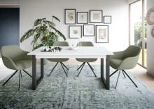 Kulissen-Esstisch >Seattle< ausziehbar bis 190cm, in Grau / Weiß - 160/190x76x90cm (BxHxT)